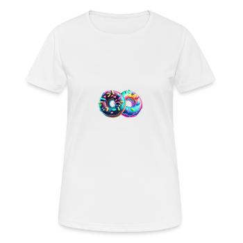 MEHR DONUTS - DONUTS - Frauen T-Shirt atmungsaktiv - Weiß - Vorne - AI Model Female 172 dark (172cm)