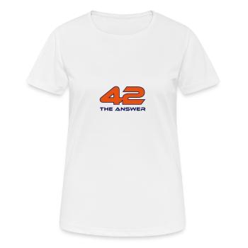 42, the Answer Antwort Galaxis Science Fiction UFO - Frauen T-Shirt atmungsaktiv - Weiß - Vorne - AI Model Female 172 dark (172cm)