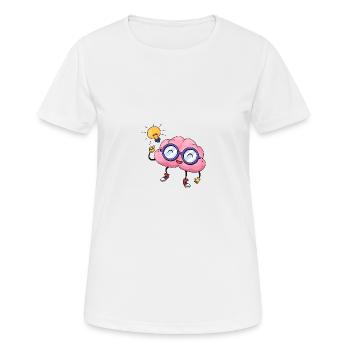 Gehirn Idee Comic Hand gezeichnet - Frauen T-Shirt atmungsaktiv - Weiß - Vorne - AI Model Female 172 dark (172cm)