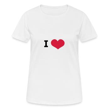 I heart ... (insert own text) - T-shirt respirant Femme - blanc - Devant - AI Model Female 172 dark (172cm)