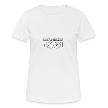 Established 1961 - Feier dein Geburtsjahr - Frauen T-Shirt atmungsaktiv - Weiß - Vorne - AI Model Female 172 dark (172cm)