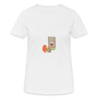 Ginger Cat - Livraison - T-shirt respirant Femme - blanc - Devant - AI Model Female 172 dark (172cm)
