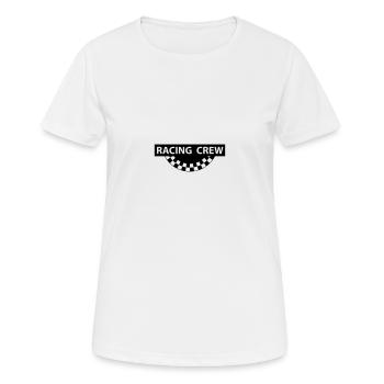 RACING CREW, Zielflagge - Frauen T-Shirt atmungsaktiv - Weiß - Vorne - AI Model Female 172 dark (172cm)