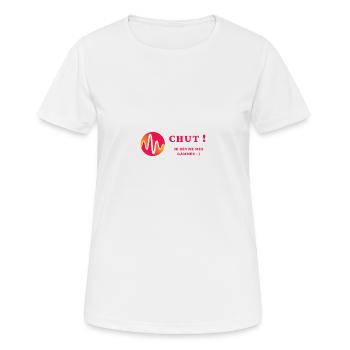 Chut je révise mes gammes - T-shirt respirant Femme - blanc - Devant - AI Model Female 172 dark (172cm)