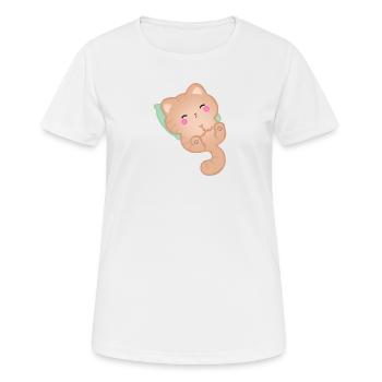 Cute Sleeping Cat Gift Idea Kitten - Women's Breathable T-Shirt - white - Front - AI Model Female 172 dark (172cm)