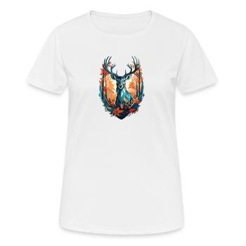 Deer - Frauen T-Shirt atmungsaktiv - Weiß - Vorne - AI Model Female 172 dark (172cm)