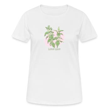 Hellweiße botanische Zeichnung - Frauen T-Shirt atmungsaktiv - Weiß - Vorne - AI Model Female 172 dark (172cm)