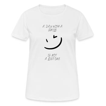 Just Smile - T-shirt respirant Femme - blanc - Devant - AI Model Female 172 dark (172cm)