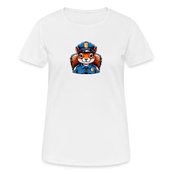 Officier Écureuil - T-shirt respirant Femme - blanc - Devant - AI Model Female 172 dark (172cm)
