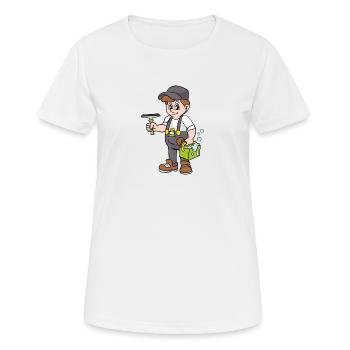 window cleaner - Women's Breathable T-Shirt - white - Front - AI Model Female 172 dark (172cm)