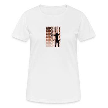 Bogenschiessen Archery - Frauen T-Shirt atmungsaktiv - Weiß - Vorne - AI Model Female 172 dark (172cm)