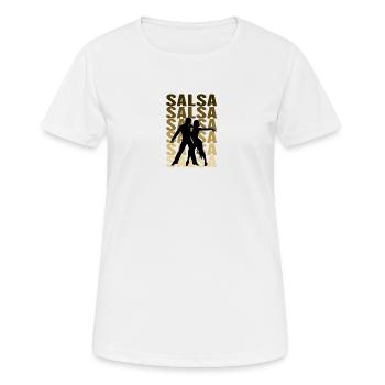 La danse salsa - T-shirt respirant Femme - blanc - Devant - AI Model Female 172 dark (172cm)