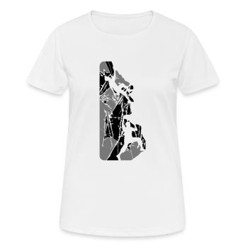 risse rayures cool nuit lune soleil soir équipe paa - T-shirt respirant Femme - blanc - Devant - AI Model Female 172 dark (172cm)