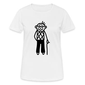 Opa mit Schnurrbart und Brille - Frauen T-Shirt atmungsaktiv - Weiß - Vorne - AI Model Female 172 dark (172cm)