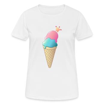 Ice cream in ice cream with crown for princess - Women's Breathable T-Shirt - white - Front - AI Model Female 172 dark (172cm)