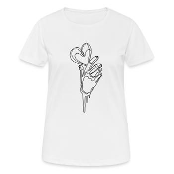 LOVE DRIP DRAWING - Frauen T-Shirt atmungsaktiv - Weiß - Vorne - AI Model Female 172 dark (172cm)