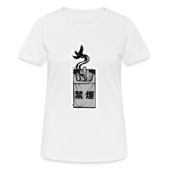 Kein Smoking - Frauen T-Shirt atmungsaktiv - Weiß - Vorne - AI Model Female 172 dark (172cm)