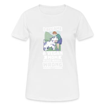légumes végétaliens fruits sans viande maman - T-shirt respirant Femme - blanc - Devant - AI Model Female 172 dark (172cm)