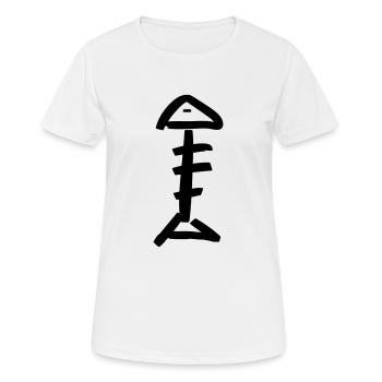 Arête de poisson - T-shirt respirant Femme - blanc - Devant - AI Model Female 172 dark (172cm)