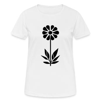 Fleur avec tige - T-shirt respirant Femme - blanc - Devant - AI Model Female 172 dark (172cm)
