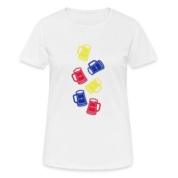 Chope De Bière Symbole Coloré De Bière Santé - T-shirt respirant Femme - blanc - Devant - AI Model Female 172 dark (172cm)