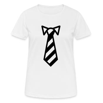 Cravate - T-shirt respirant Femme - blanc - Devant - AI Model Female 172 dark (172cm)