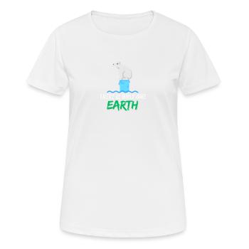 Klima | Erde | Ökologisch : Bekleidungsdesign - Frauen T-Shirt atmungsaktiv - Weiß - Vorne - AI Model Female 172 dark (172cm)