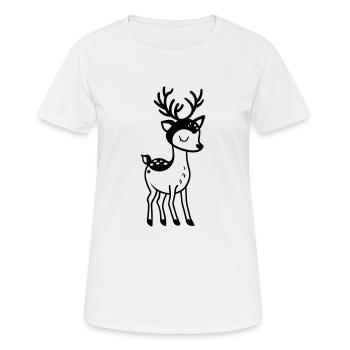 Cerf - T-shirt respirant Femme - blanc - Devant - AI Model Female 172 dark (172cm)