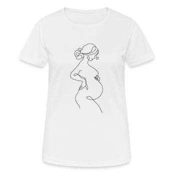 Lineart Femme enceinte - T-shirt respirant Femme - blanc - Devant - AI Model Female 172 dark (172cm)
