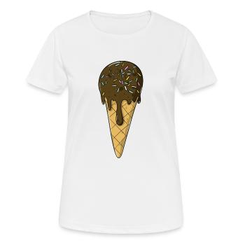 cream | Chocolate Cream with Sprinkles | Icecream - Women's Breathable T-Shirt - white - Front - AI Model Female 172 dark (172cm)