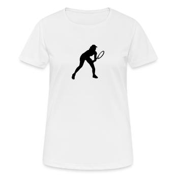 tennis_female_1c - Women's Breathable T-Shirt - white - Front - AI Model Female 172 dark (172cm)
