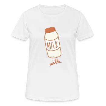 logo « Milk » cooles, simple - T-shirt respirant Femme - blanc - Devant - AI Model Female 172 dark (172cm)