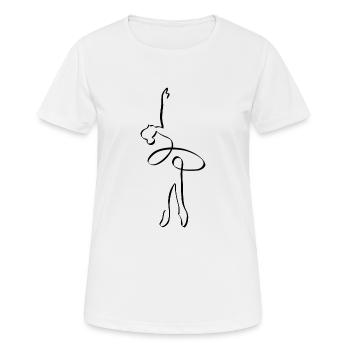 BALLERINA LINE ART | Ballet danseur Tutu Fitness - T-shirt respirant Femme - blanc - Devant - AI Model Female 172 dark (172cm)