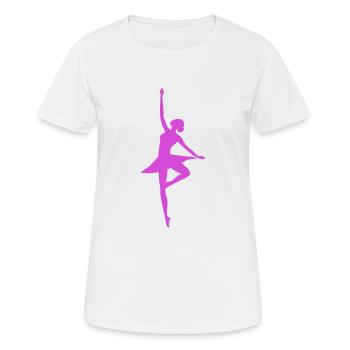 Balerina Ballet Danse - T-shirt respirant Femme - blanc - Devant - AI Model Female 172 dark (172cm)