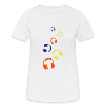 Kopfhörer Symbol - Frauen T-Shirt atmungsaktiv - Weiß - Vorne - AI Model Female 172 dark (172cm)