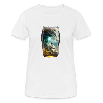 Surfen im Bierglas - Frauen T-Shirt atmungsaktiv - Weiß - Vorne - AI Model Female 172 dark (172cm)