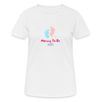 Mommy to Be 2023 - Frauen T-Shirt atmungsaktiv - Weiß - Vorne - AI Model Female 172 dark (172cm)