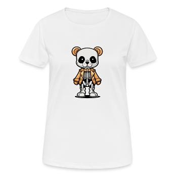 Cute Bear Skeleton Illustration - Women's Breathable T-Shirt - white - Front - AI Model Female 172 dark (172cm)