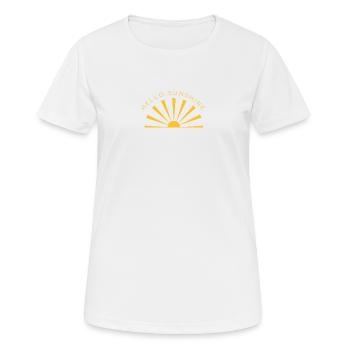 HELLO SUNSHINE - Frauen T-Shirt atmungsaktiv - Weiß - Vorne - AI Model Female 172 dark (172cm)