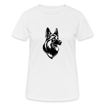 Schäferhund Hund Hundekopf - Frauen T-Shirt atmungsaktiv - Weiß - Vorne - AI Model Female 172 dark (172cm)