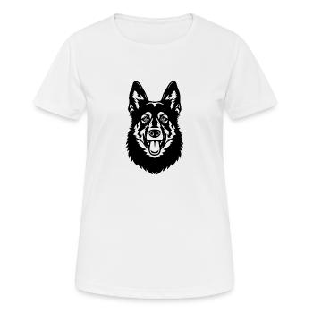Schäferhund Hund Hundekopf - Frauen T-Shirt atmungsaktiv - Weiß - Vorne - AI Model Female 172 dark (172cm)