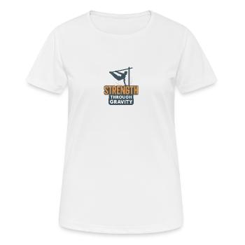 Strength Through Gravity Calisthenics - Frauen T-Shirt atmungsaktiv - Weiß - Vorne - AI Model Female 172 dark (172cm)
