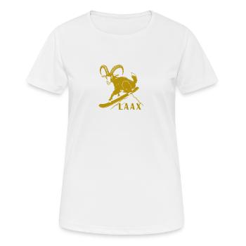 Laax Graubünden Steinbock Snowboard Switzerland - Women's Breathable T-Shirt - white - Front - AI Model Female 172 dark (172cm)