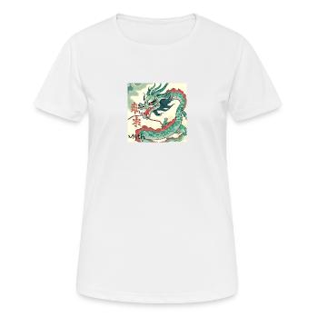 Myth - Chinesischer Drache - Frauen T-Shirt atmungsaktiv - Weiß - Vorne - AI Model Female 172 dark (172cm)