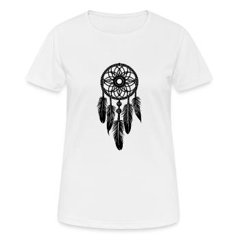 Magischer Indianischer Traumfänger Yoga Amulett - Frauen T-Shirt atmungsaktiv - Weiß - Vorne - AI Model Female 172 dark (172cm)