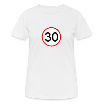 30 Zone - Frauen T-Shirt atmungsaktiv - Weiß - Vorne - AI Model Female 172 dark (172cm)