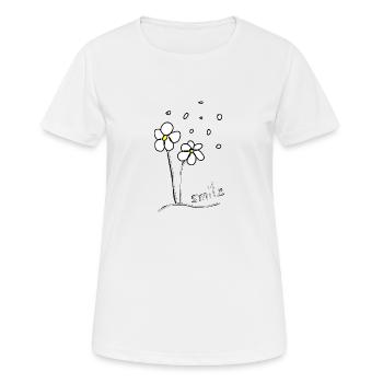Flower meadow,summer,gift,laugh,cool,trend - Women's Breathable T-Shirt - white - Front - AI Model Female 172 dark (172cm)