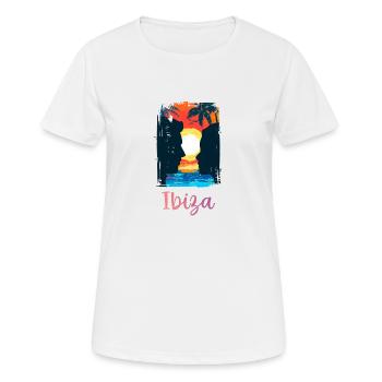 Ibiza - Frauen T-Shirt atmungsaktiv - Weiß - Vorne - AI Model Female 172 dark (172cm)