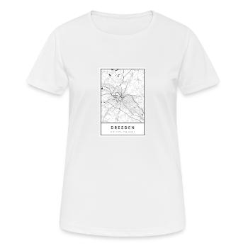 Dresde Carte Plan route Elbe lignes - T-shirt respirant Femme - blanc - Devant - AI Model Female 172 dark (172cm)