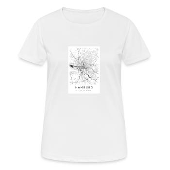 Hambourg Carte Carte De Citymap Carte - T-shirt respirant Femme - blanc - Devant - AI Model Female 172 dark (172cm)